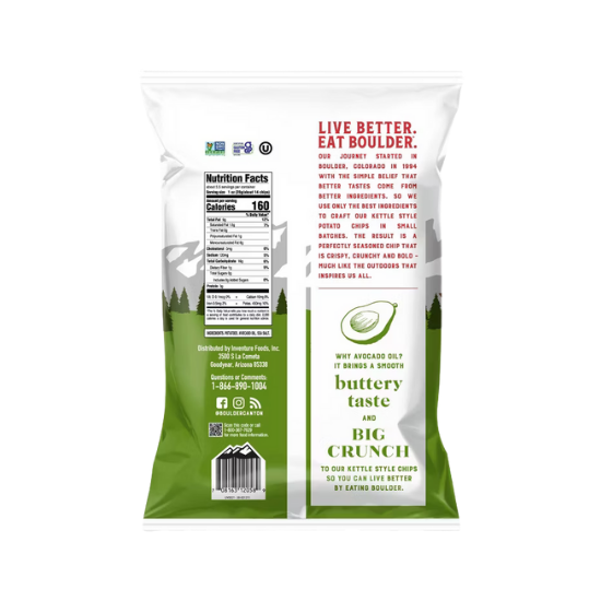 Boulder Canyon Avocado Oil Kettle Style Potato Chips Classic Sea Salt