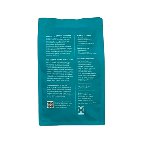 Purity Coffee FLOW | Medium Roast Organic Whole Bean Coffee