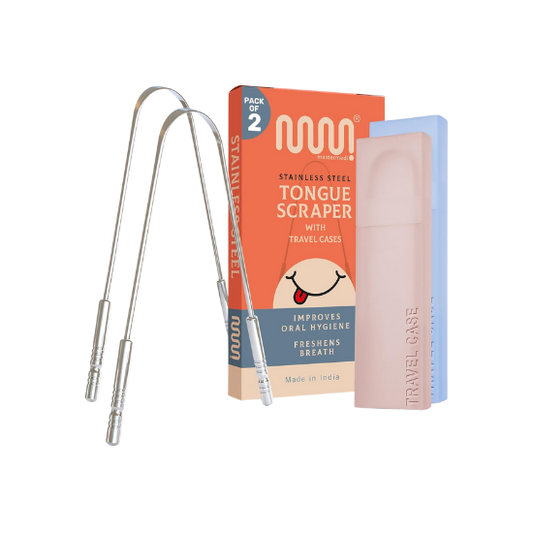 MasterMedi Tongue Scraper for adults | 100% stainless steel | 2 pack