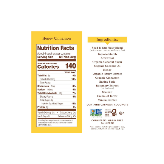 Simple Mills Seed & Nut Flour Sweet Thins | Honey Cinnamon